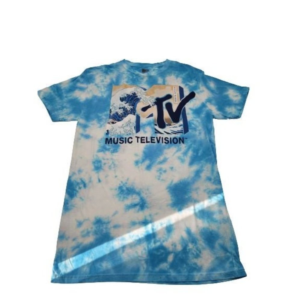 MTV Retro 90s Men's Blue Tie Dye Shirt M